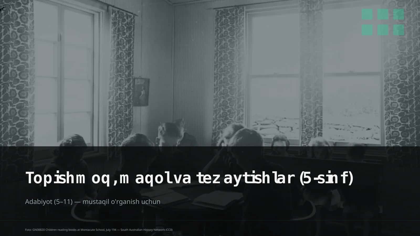 Topishmoq, maqol va tez aytishlar (5-sinf)