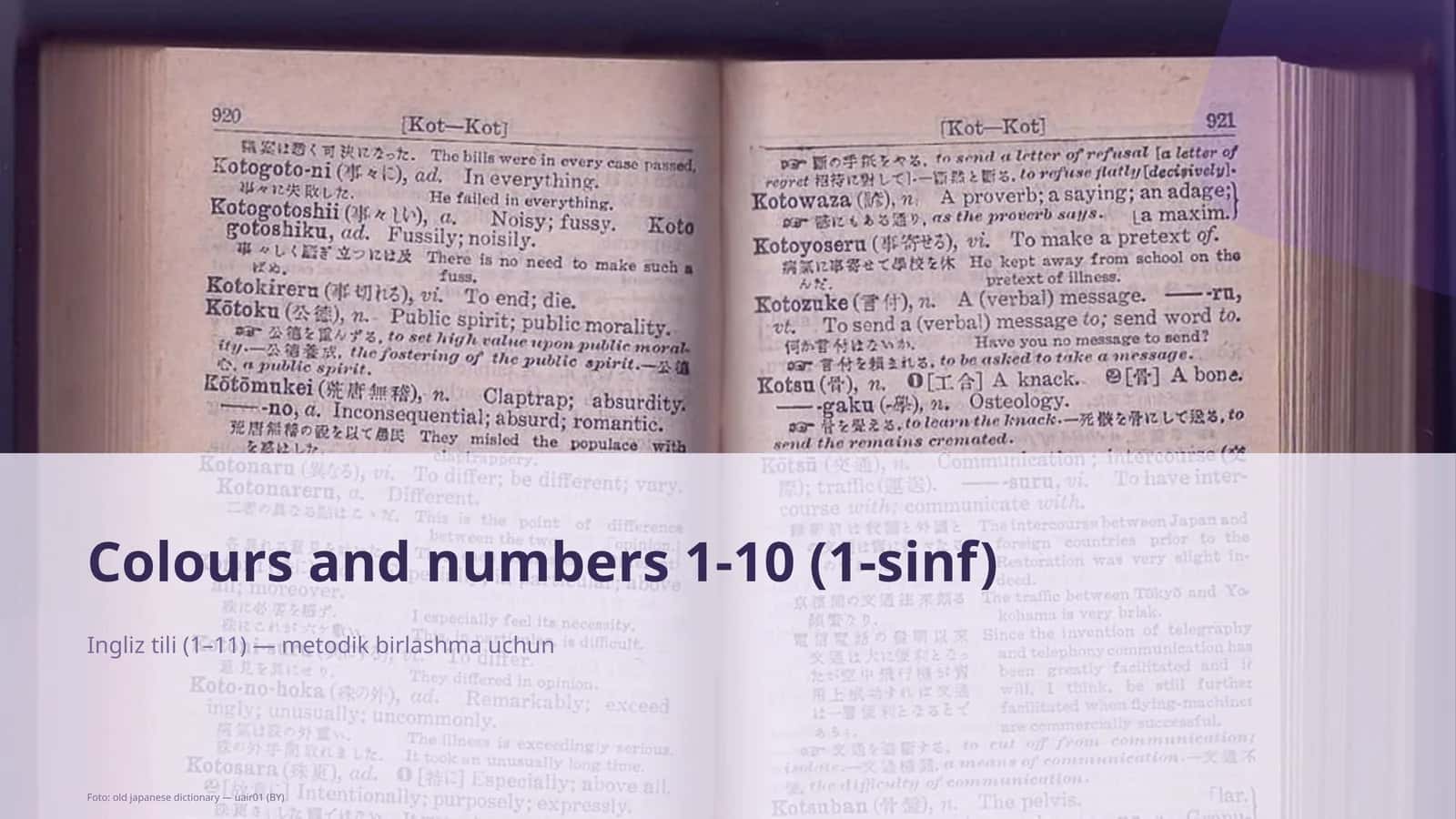 Colours and numbers 1-10 (1-sinf)