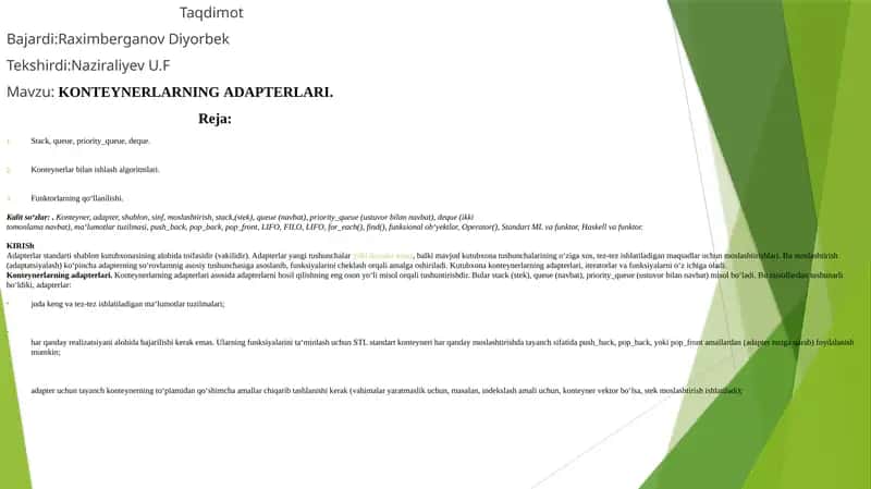 KONTEYNERLARNINGADAPTERLARI