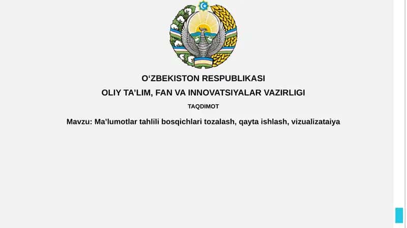 Ma'lumotlarni tozalash va qayta ishlash
