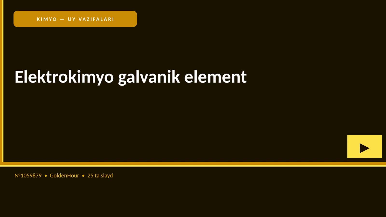 Elektrokimyo galvanik element