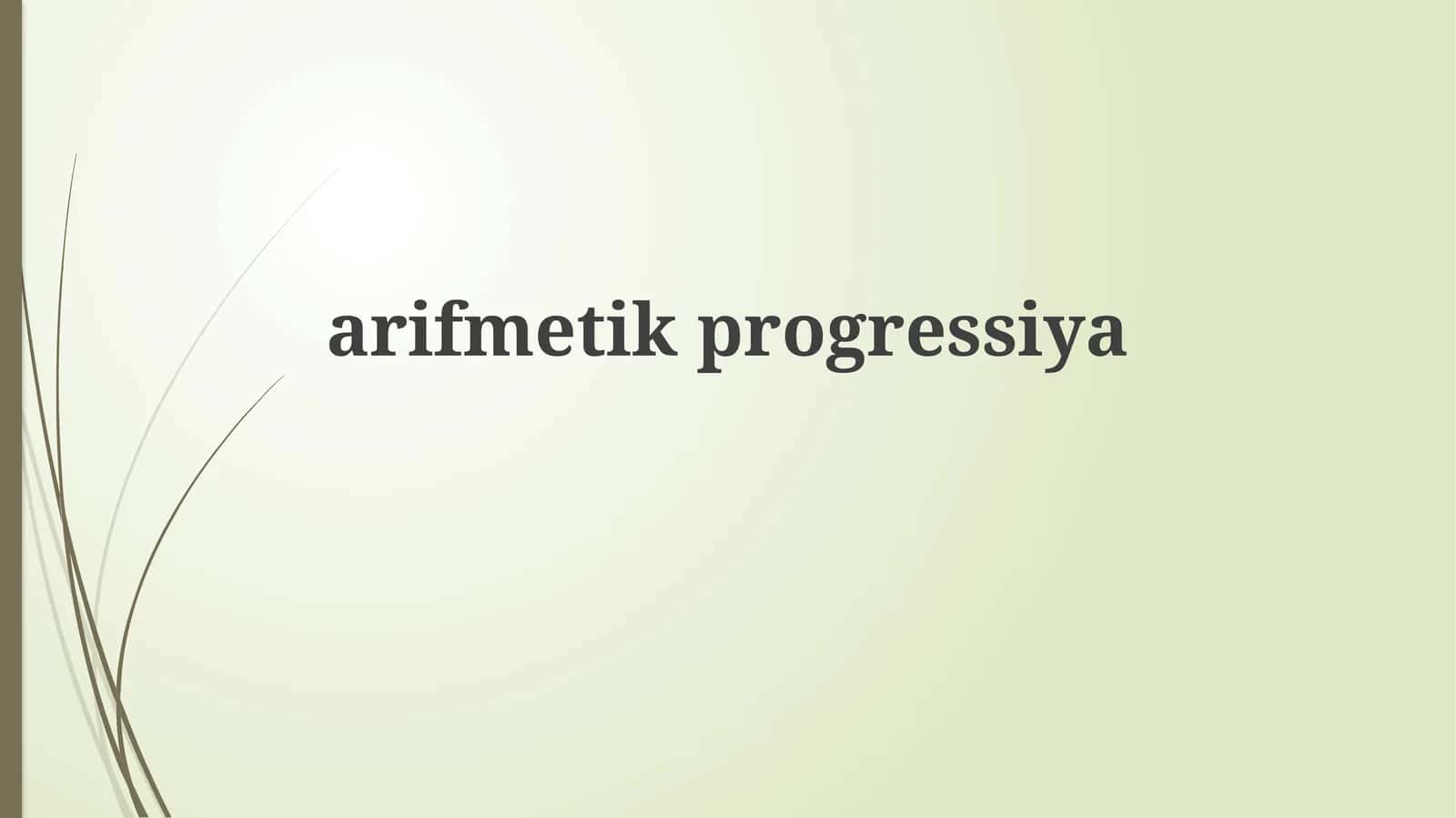 Arifmetik progressiya