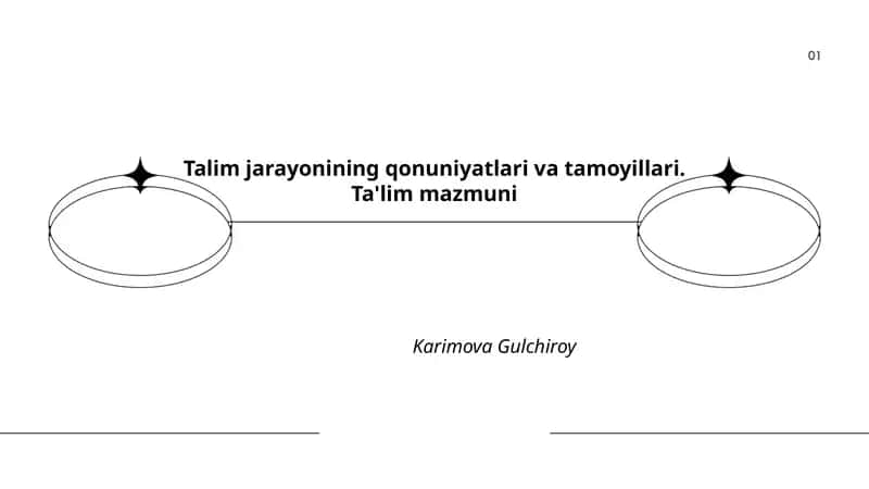 Ta'lim jarayonining qonuniyatlari va tamoyillari. Ta'lim mazmuni