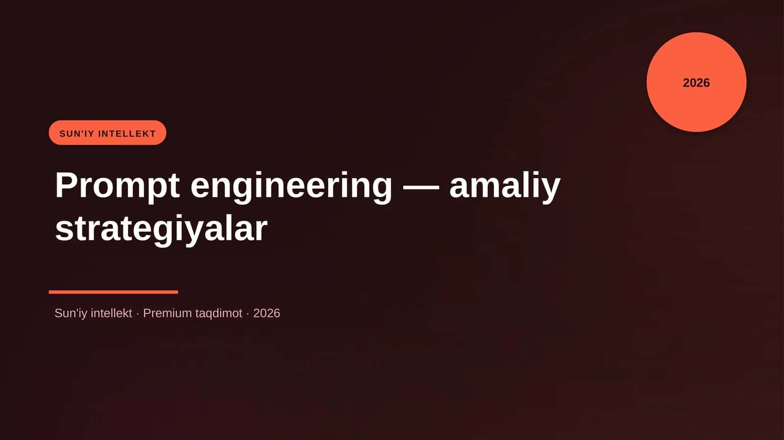 Prompt engineering — amaliy strategiyalar