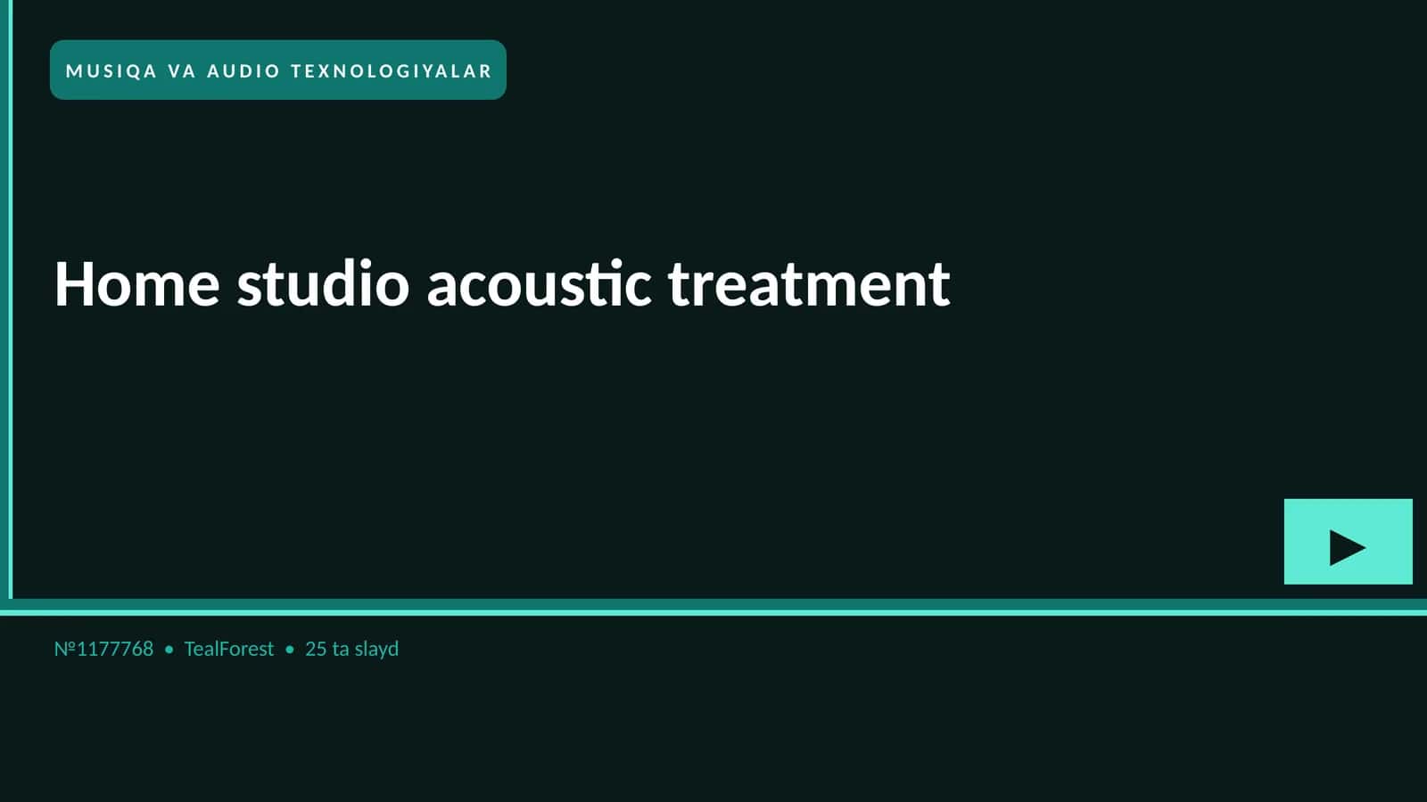 MUSIQA VA AUDIO TEXNOLOGIYALAR