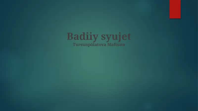 Badiiy syujet