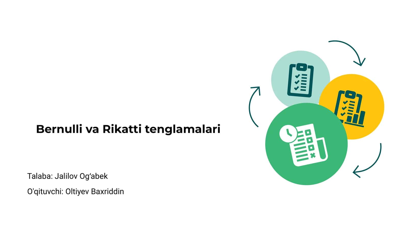 Bernulli va Rikatti tenglamalari