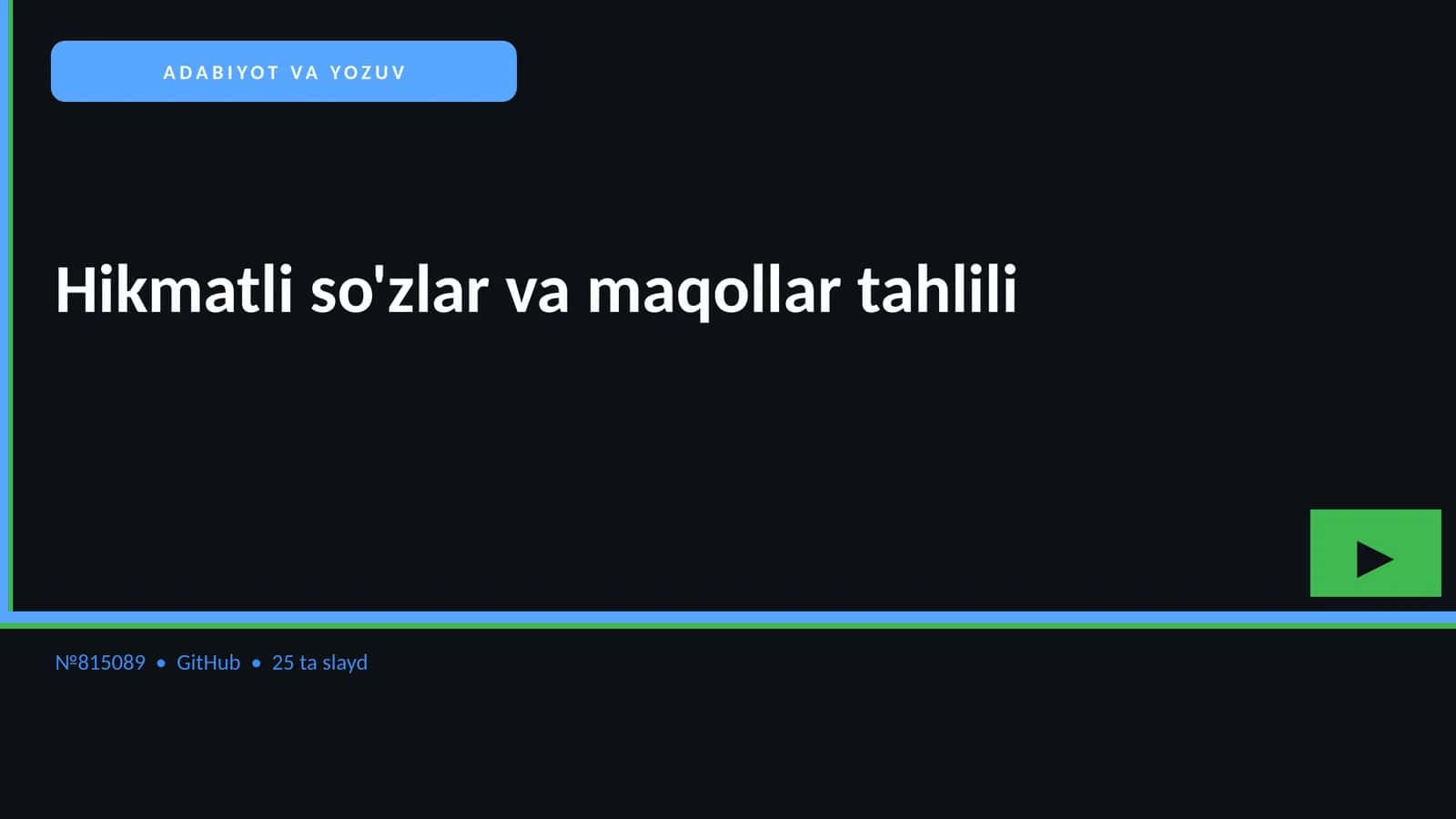 Hikmatli so'zlar va maqollar tahlili