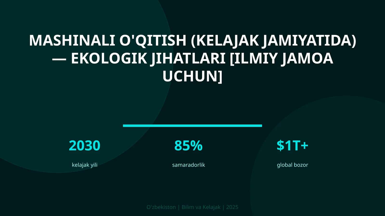 Mashinali o'qitish (kelajak jamiyatida) — ekologik jihatlari [ilmiy jamoa uchun]