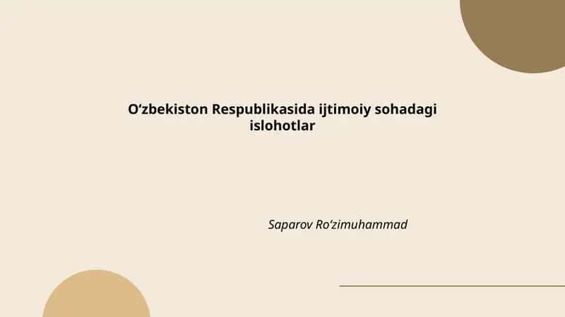 Ta'lim sohasidagi islohotlar
