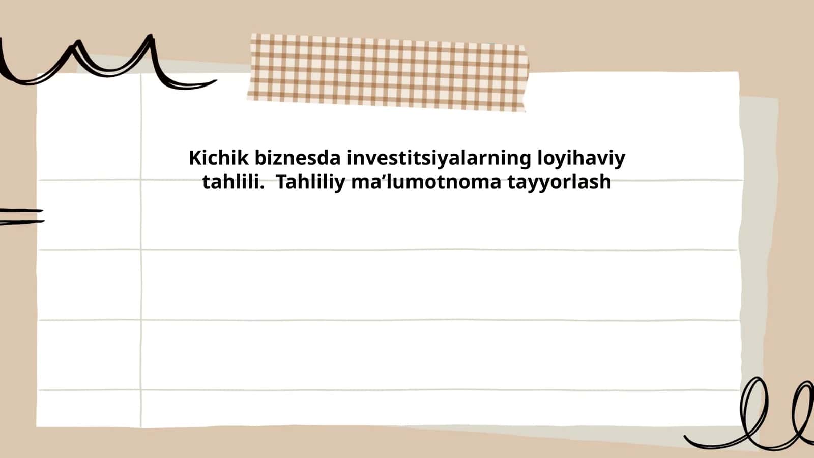 Investitsiyalarning Loyihaviy Tahlili