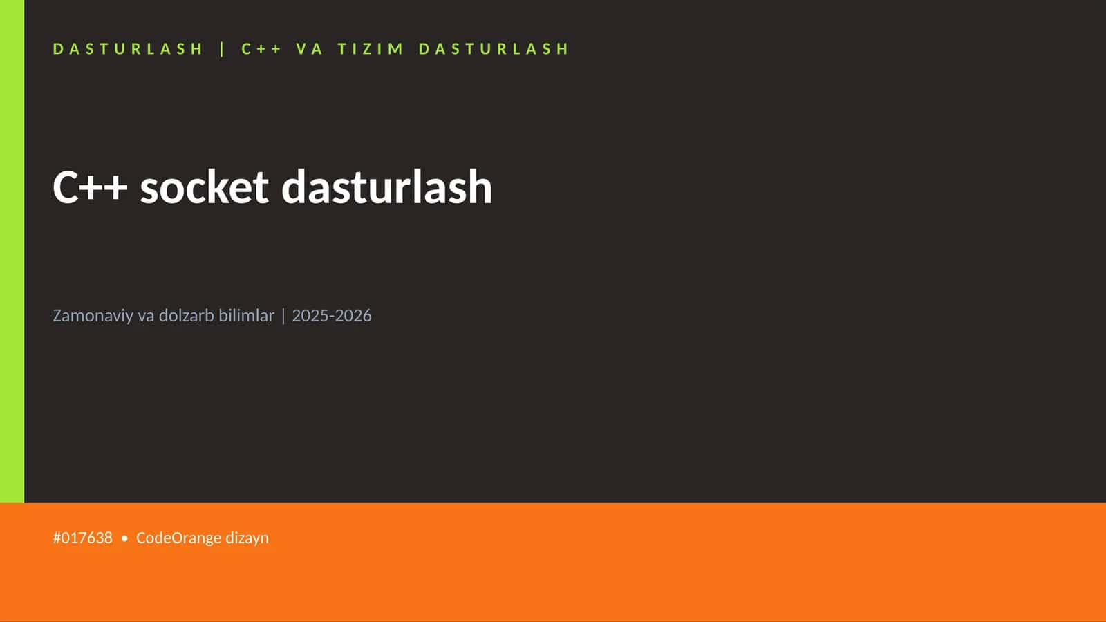 C++ VA TIZIM DASTURLASH