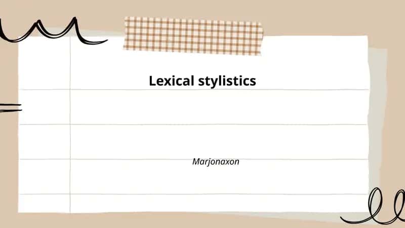Lexical stylistics
