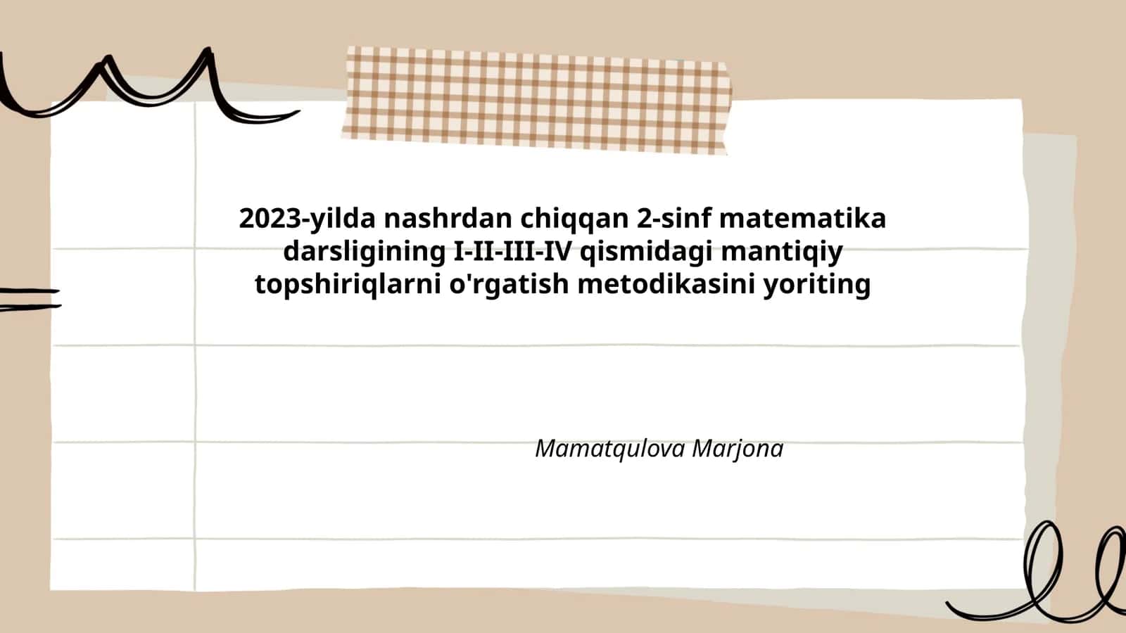 2-sinf matematika darsligi mantiqiy topshiriqlar