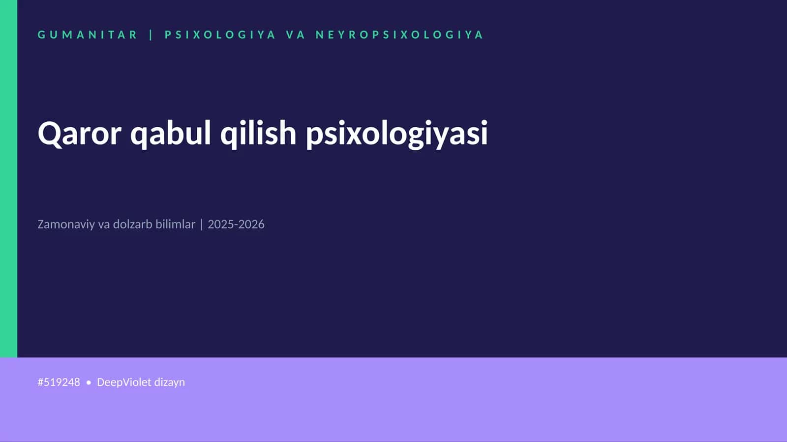 Qaror qabul qilish psixologiyasi