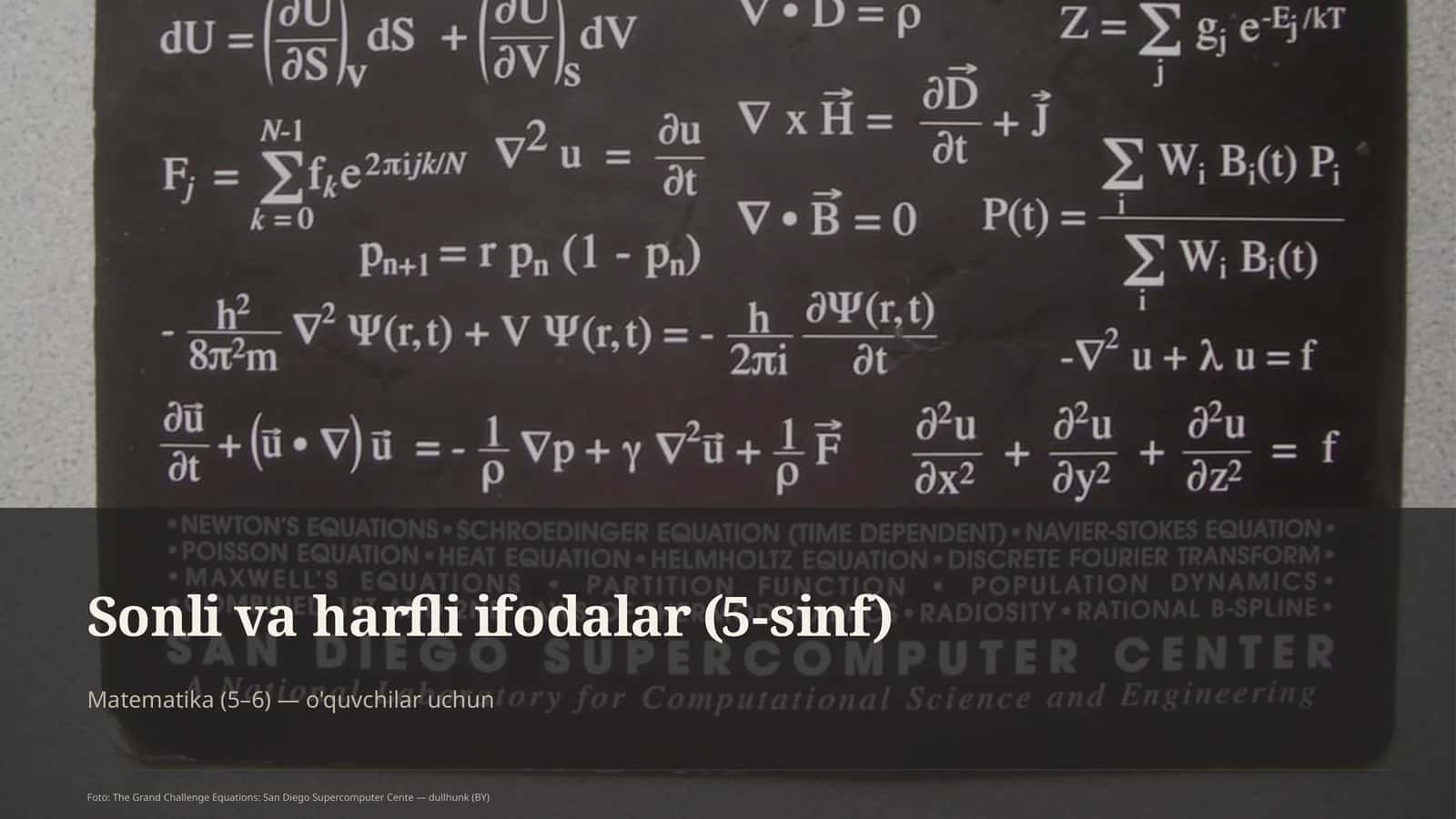 Sonli va harfli ifodalar (5-sinf)