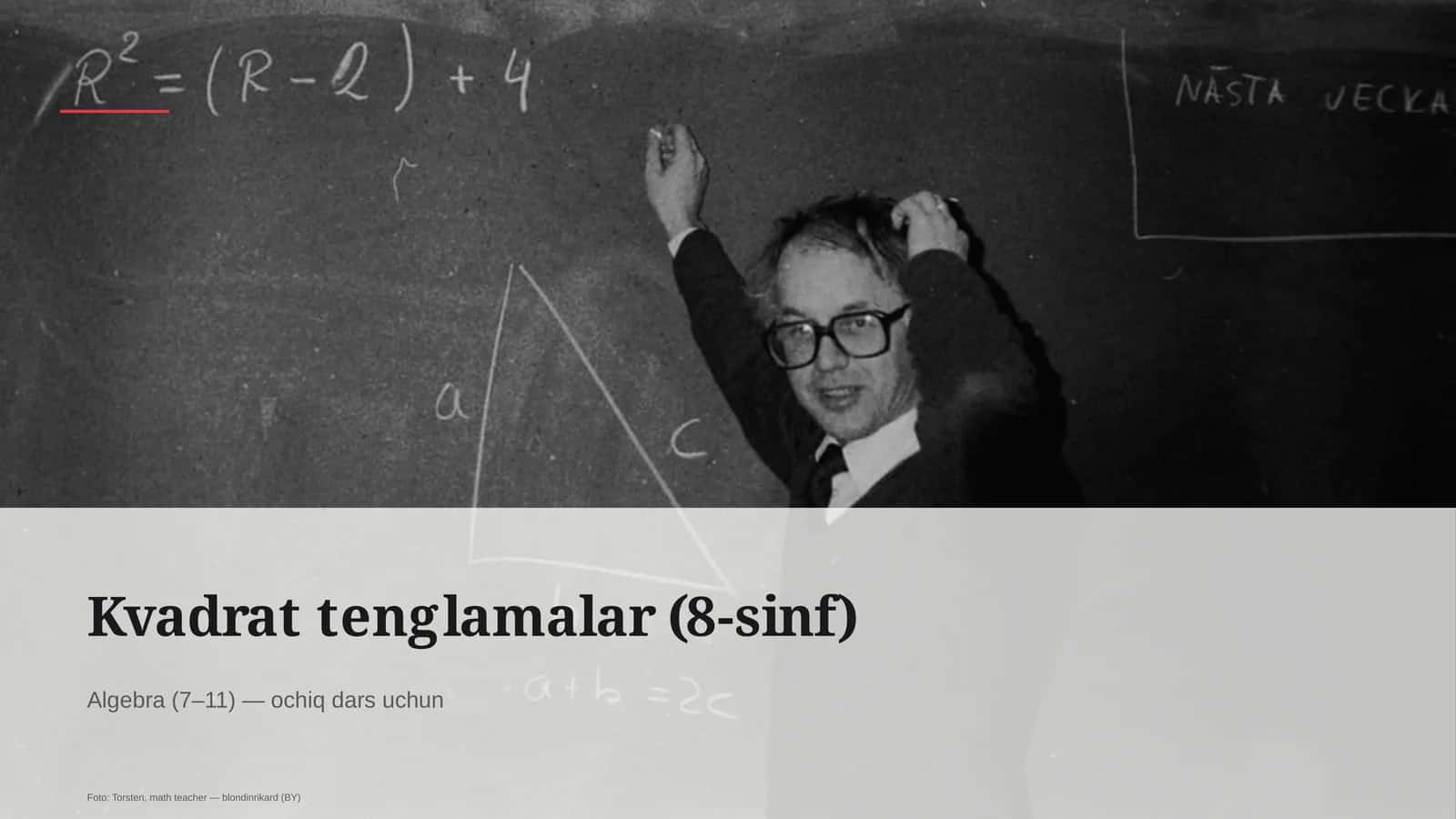 Kvadrat tenglamalar (8-sinf)