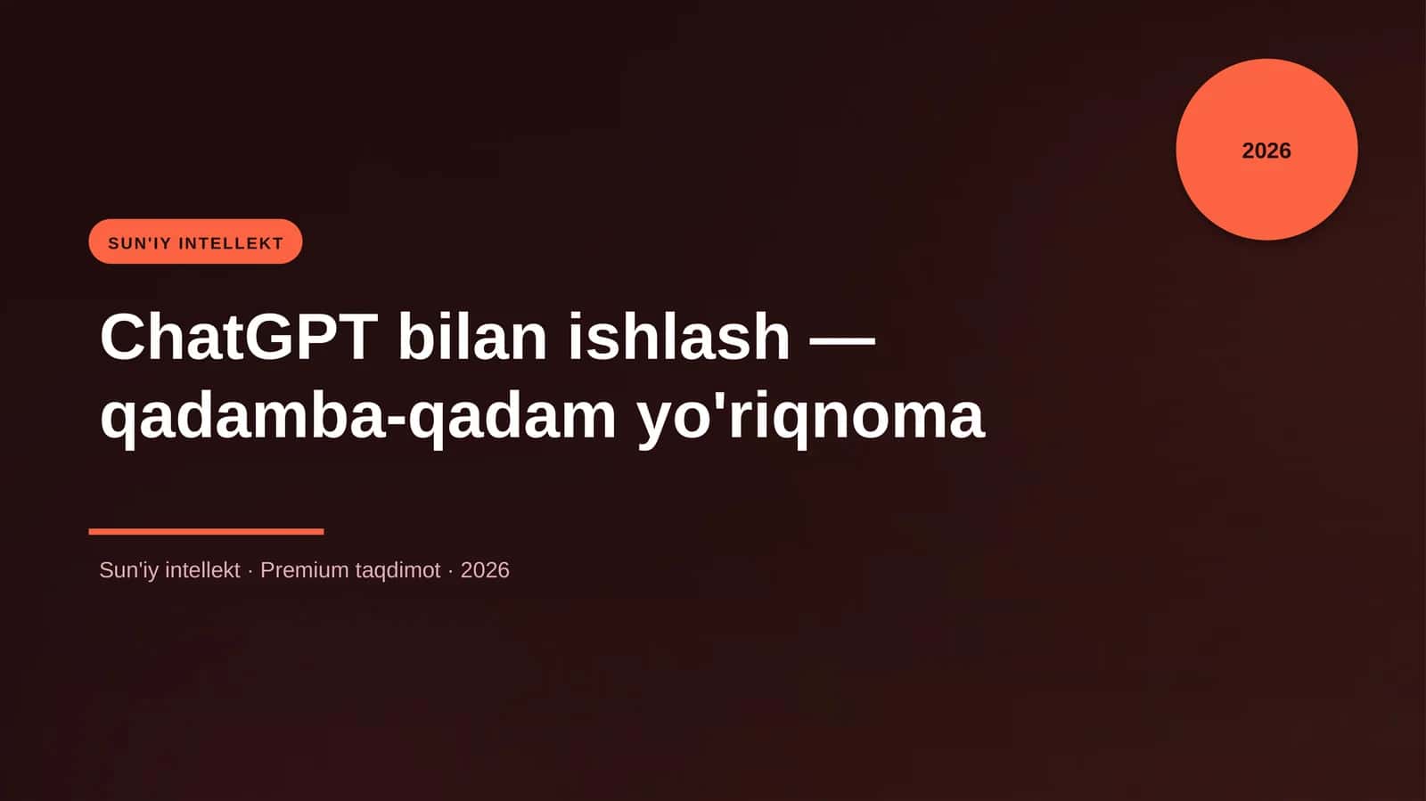 ChatGPT bilan ishlash — qadamba-qadam yo'riqnoma