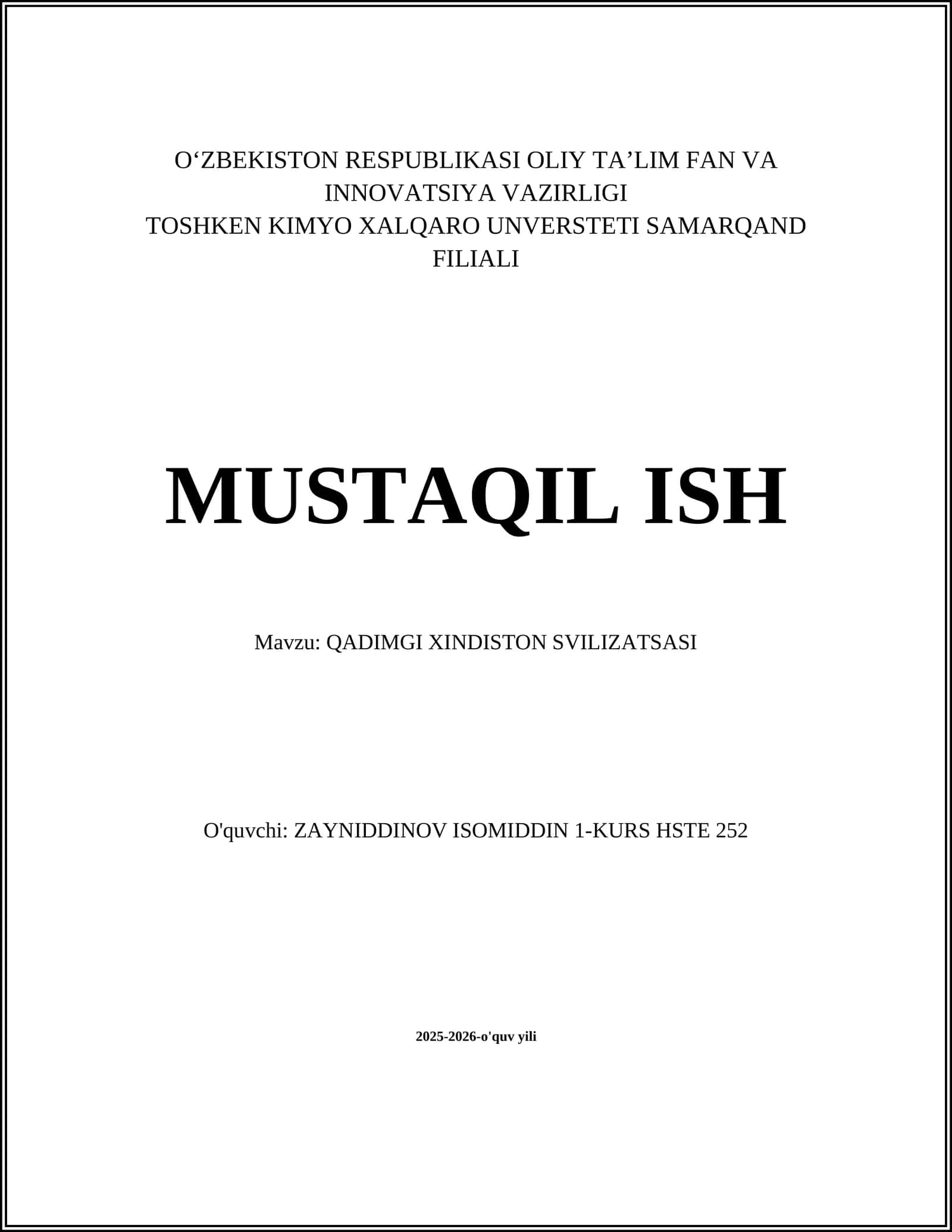 QADIMGI XINDISTON SVILIZATSASI