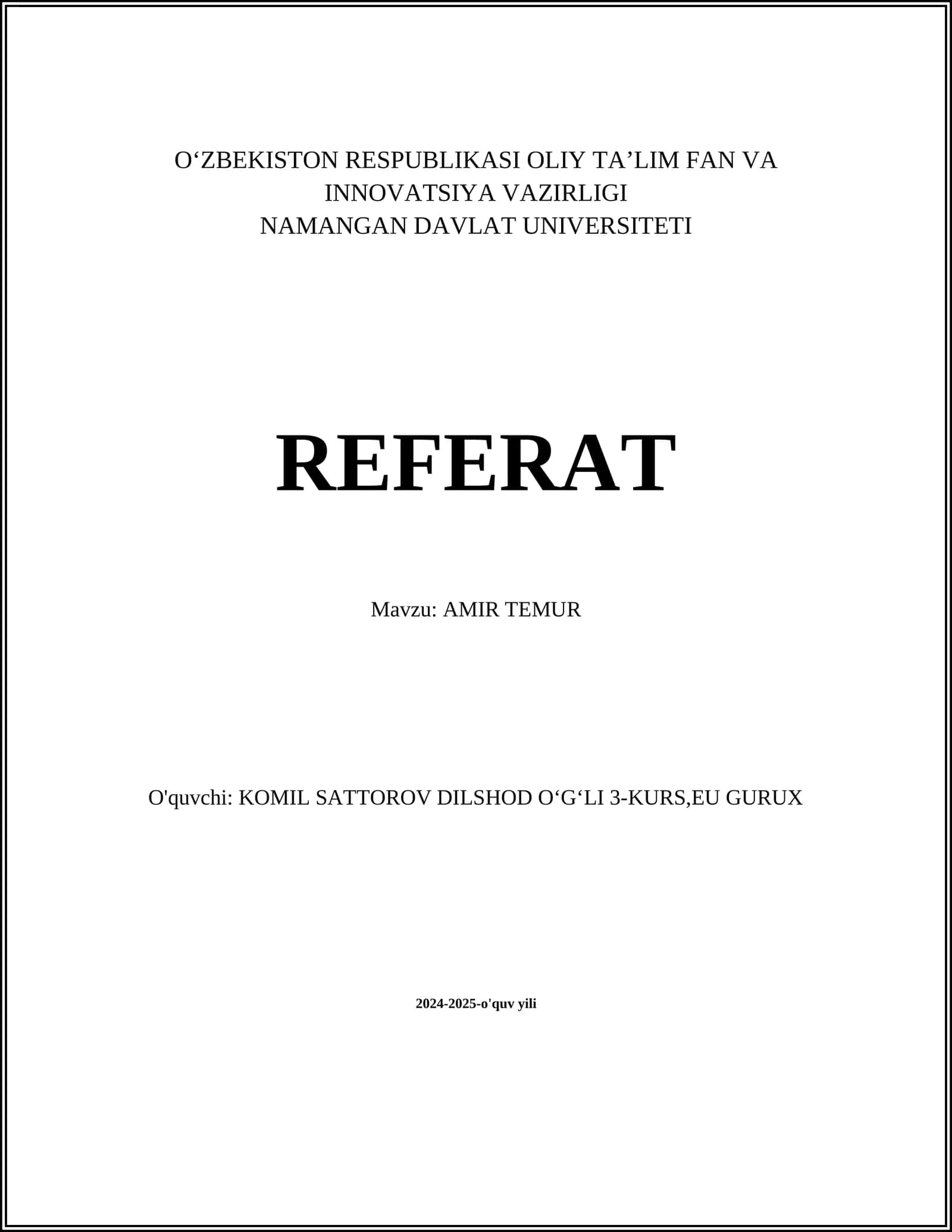 AMIR TEMUR