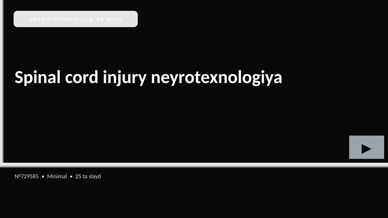 Spinal cord injury neyrotexnologiya