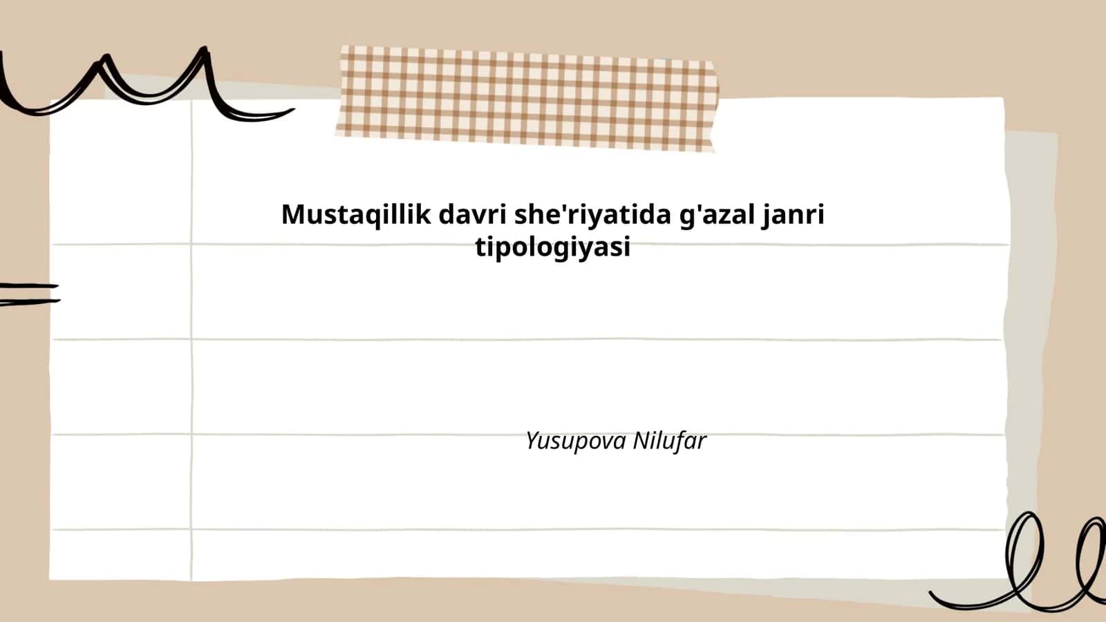 Mustaqillik davri she'riyatida g'azal janri tipologiyasi