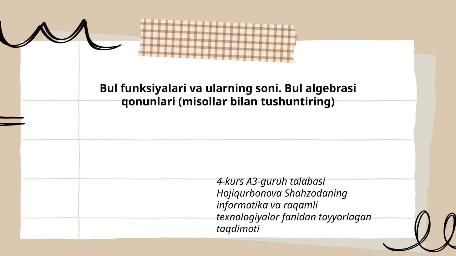 Informatika va raqamli texnologiyalar fanidan taqdimot