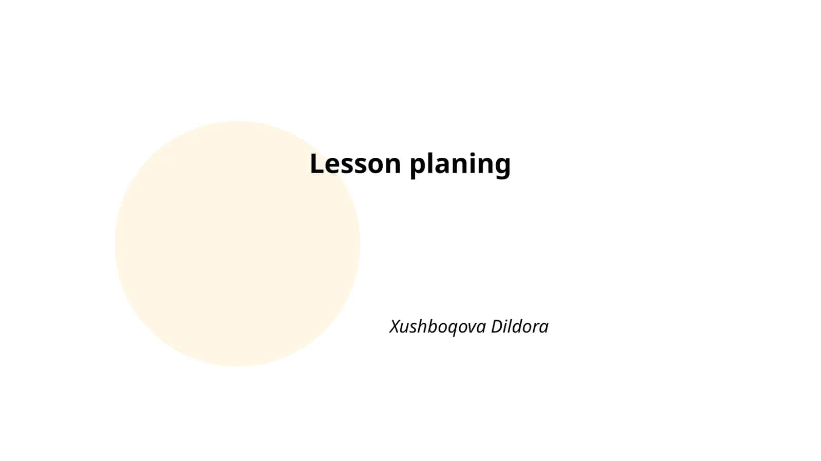 Lesson planing