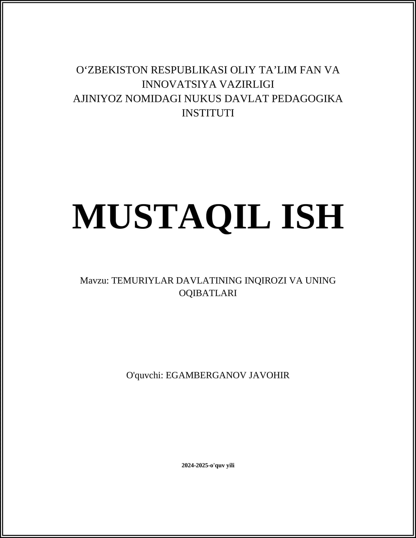 Temuriylar Davlatining Inqirozi va uning Oqibatlari