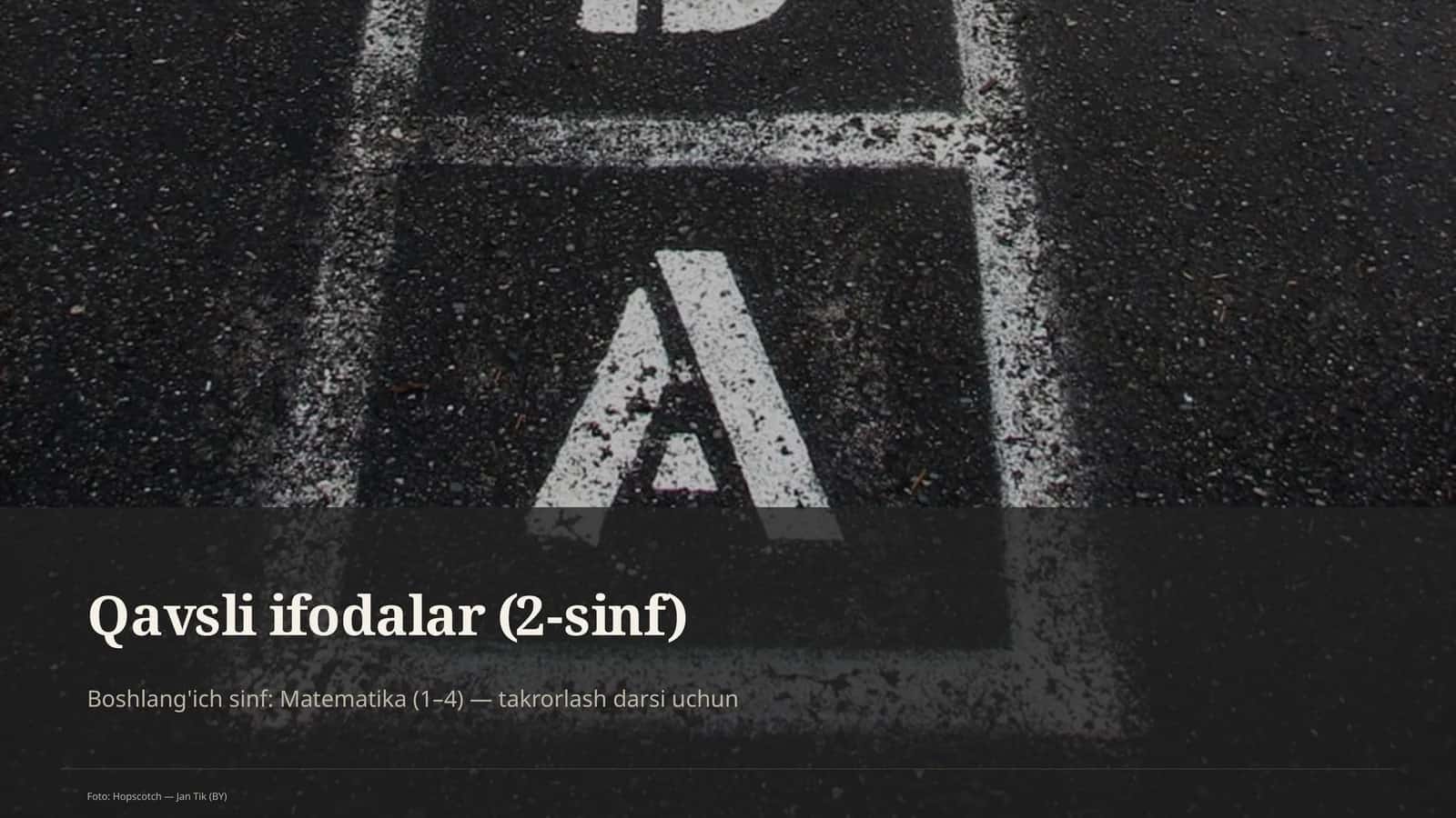 Qavsli ifodalar (2-sinf)