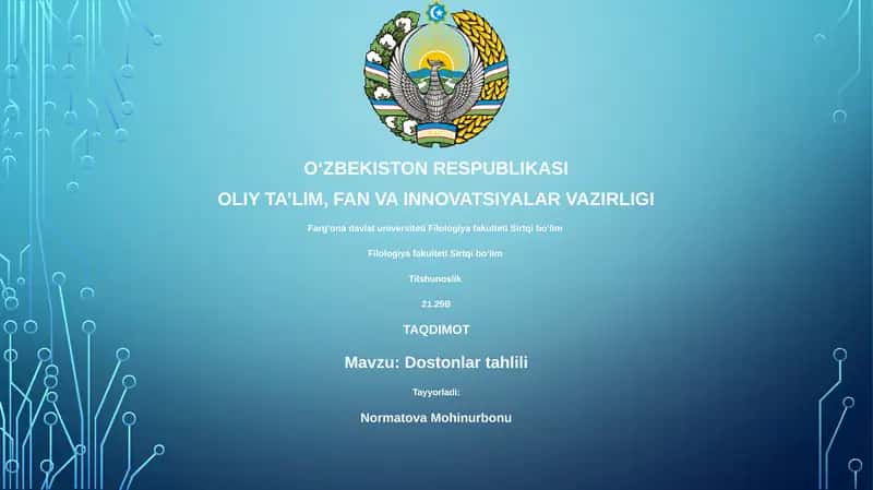 Dostonlar Tahlili