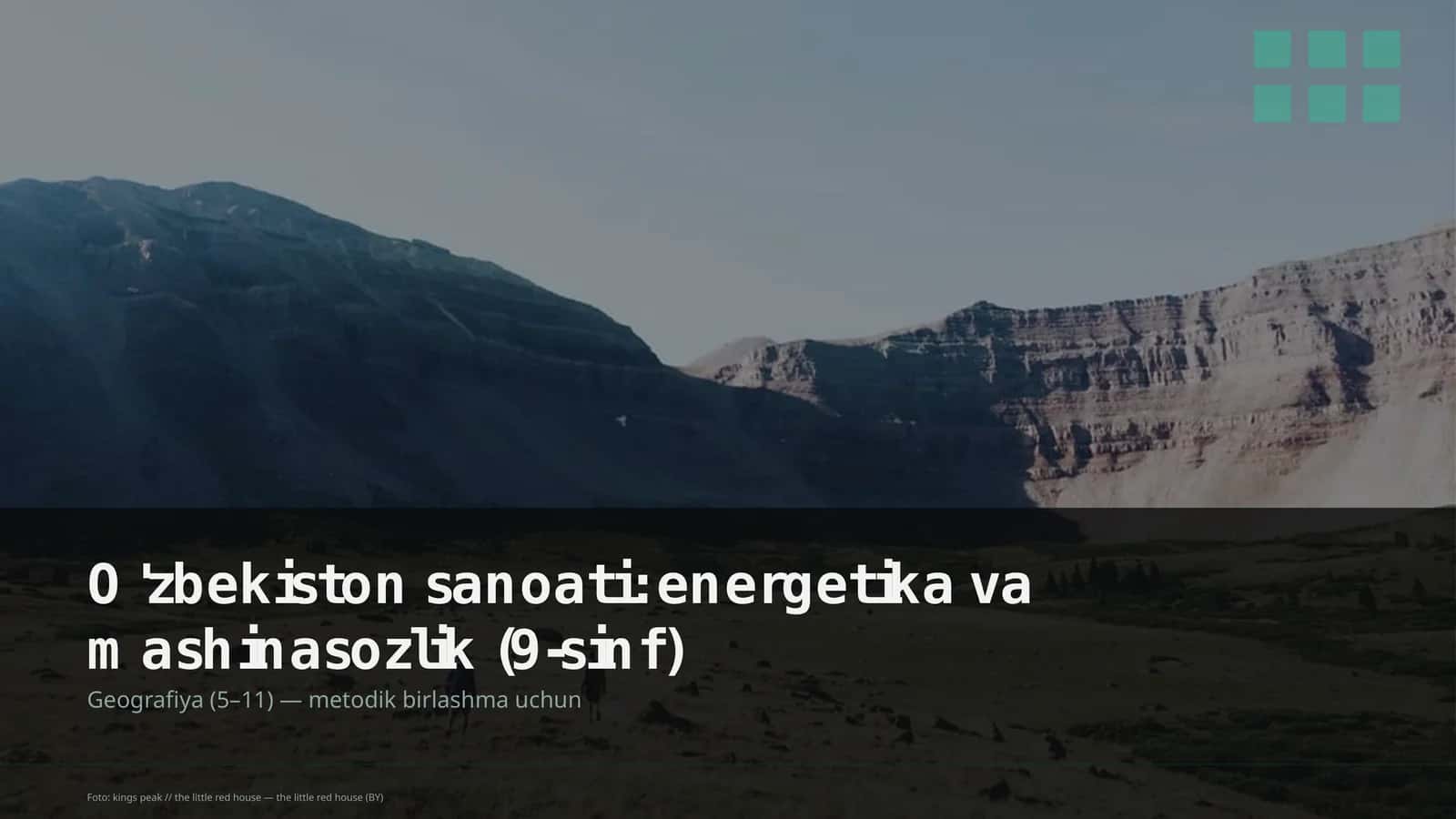 O'zbekiston sanoati: energetika va mashinasozlik (9-sinf)