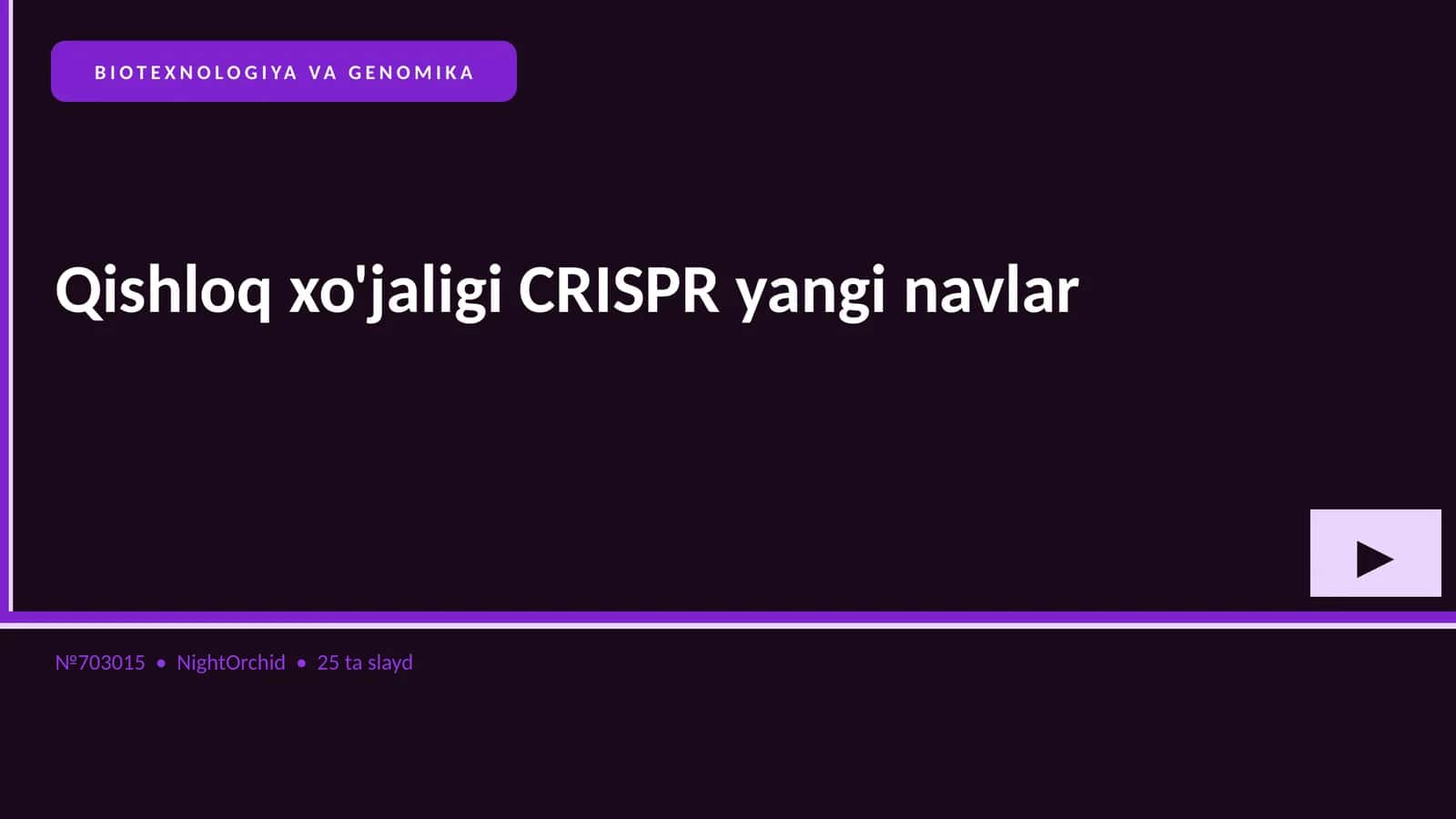 Qishloq xo'jaligi CRISPR yangi navlar