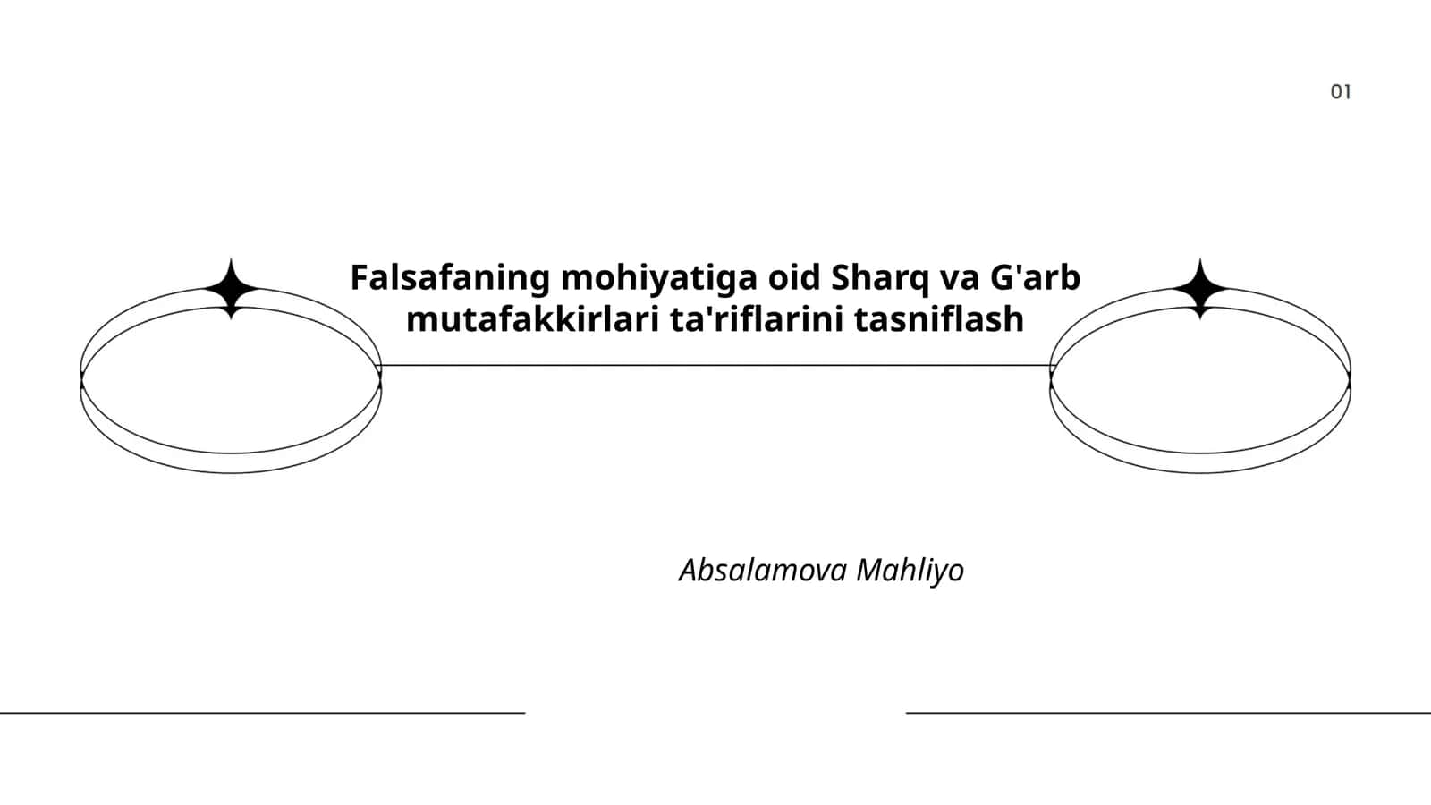 Falsafaning mohiyatiga oid Sharq va G'arb mutafakkirlari ta'riflarini tasniflash
