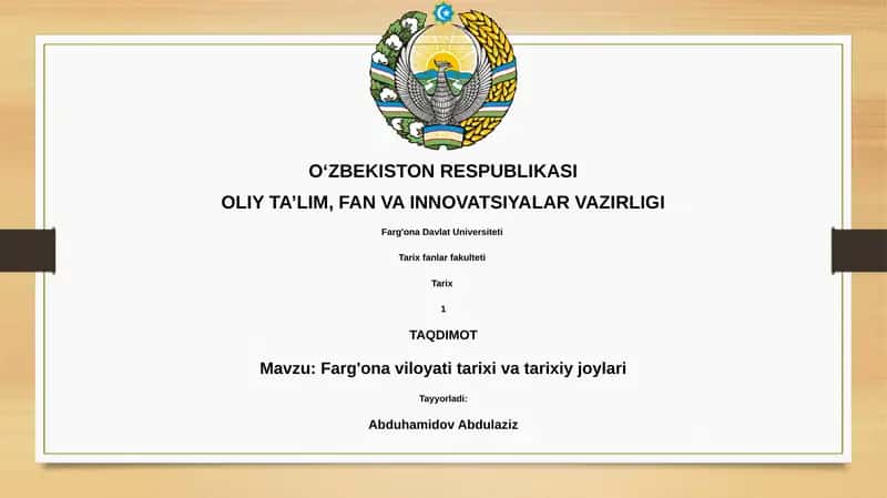 Farg'ona viloyati tarixi va tarixiy joylari