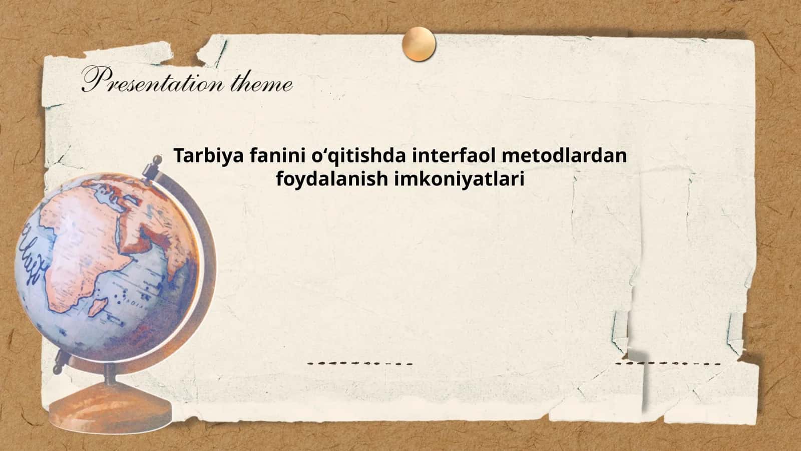 Tarbiya fanini oʻqitishda interfaol metodlardan foydalanish imkoniyatlari