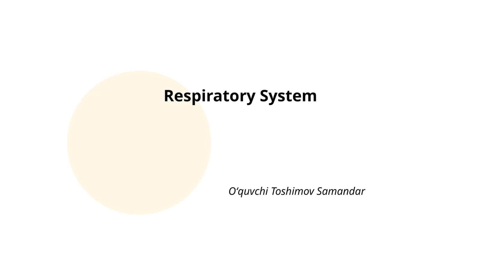Respiratory System