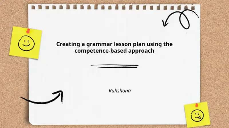 Creating a grammar lesson plan using the competence-based approach