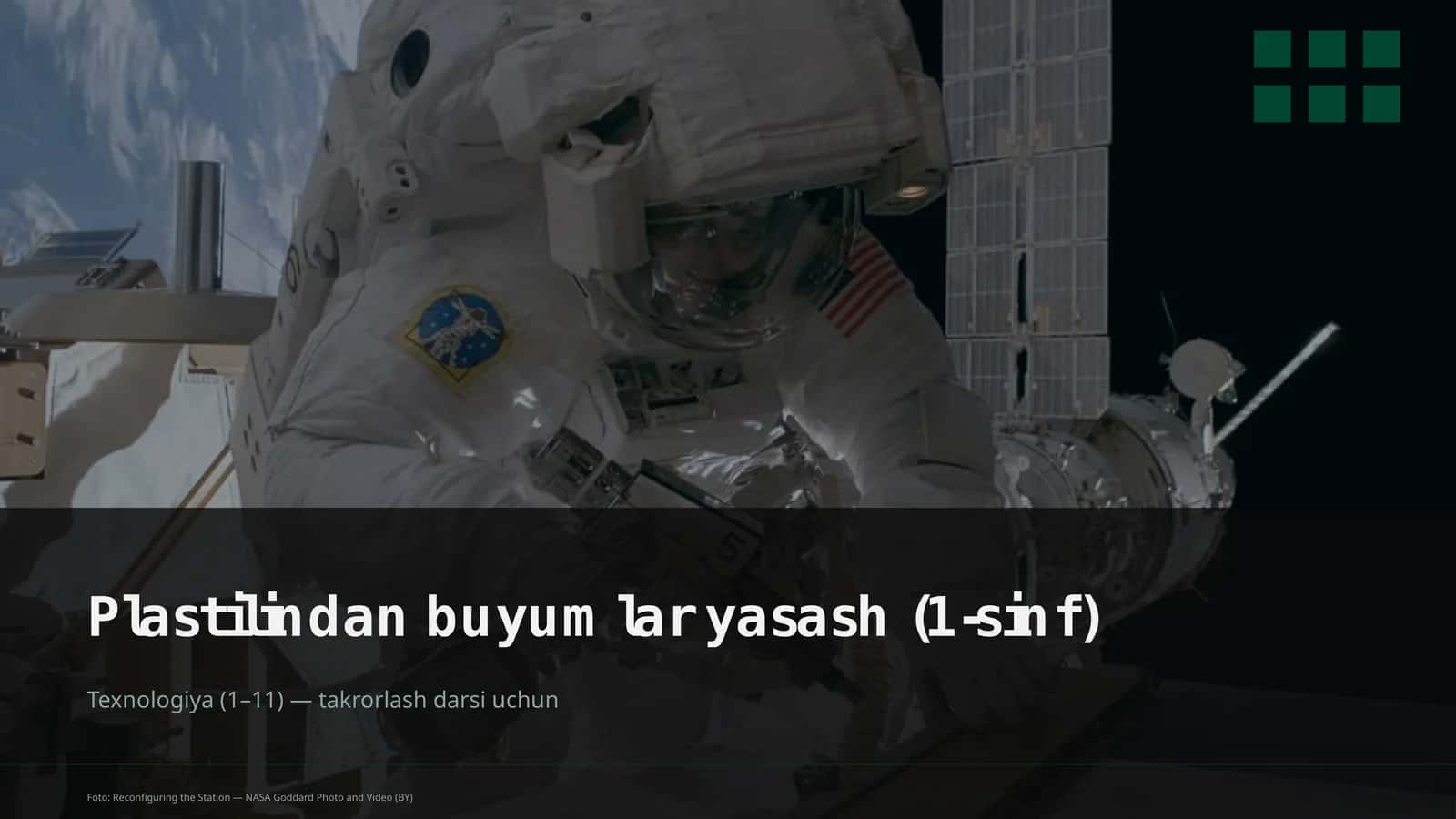 Plastilindan buyumlar yasash (1-sinf)