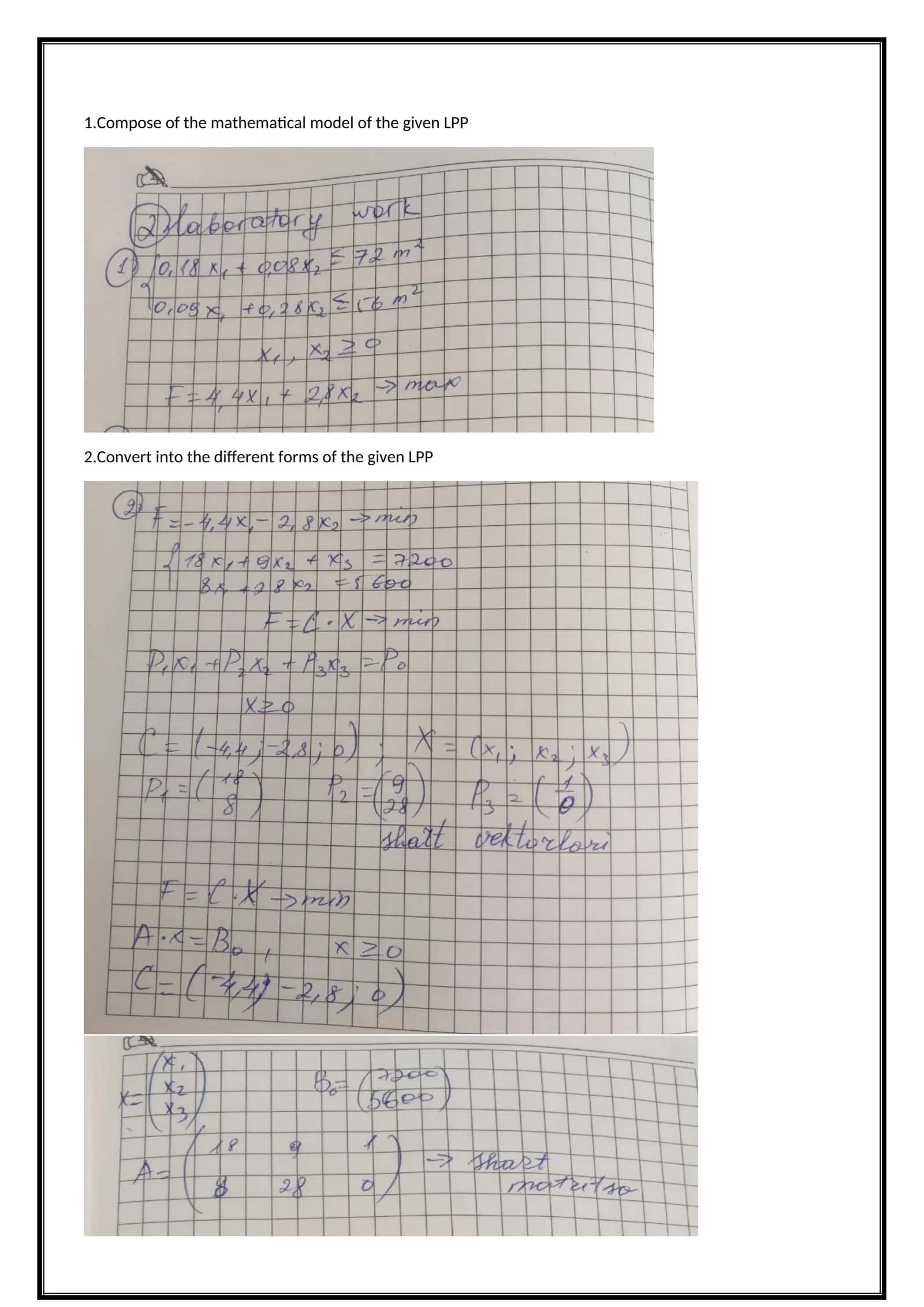Compose and Solve Linear Programming Problems