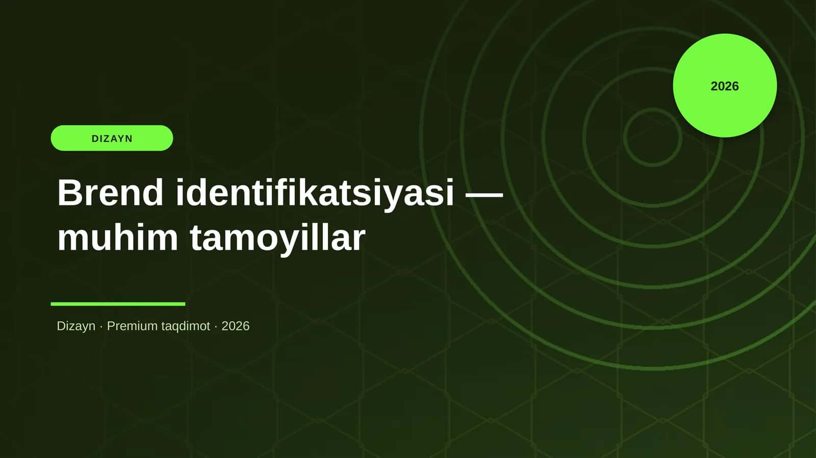 Brend identifikatsiyasi — muhim tamoyillar