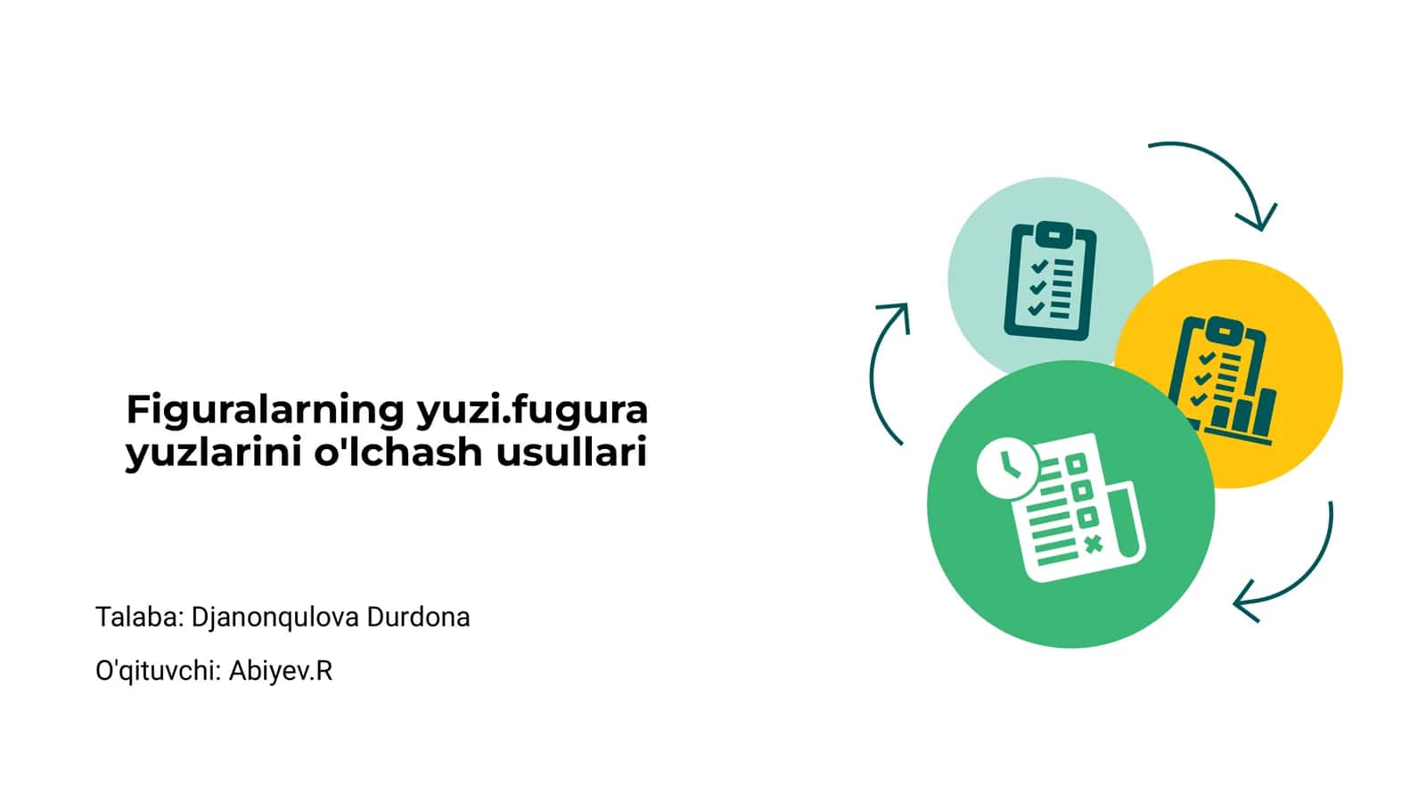 Figuralarning yuzi.fugura yuzlarini o'lchash usullari