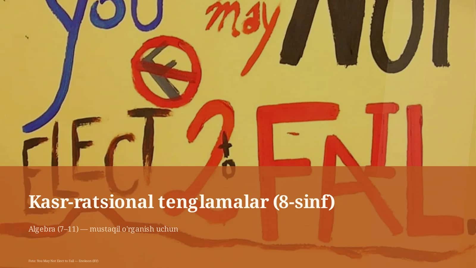 Kasr-ratsional tenglamalar (8-sinf)