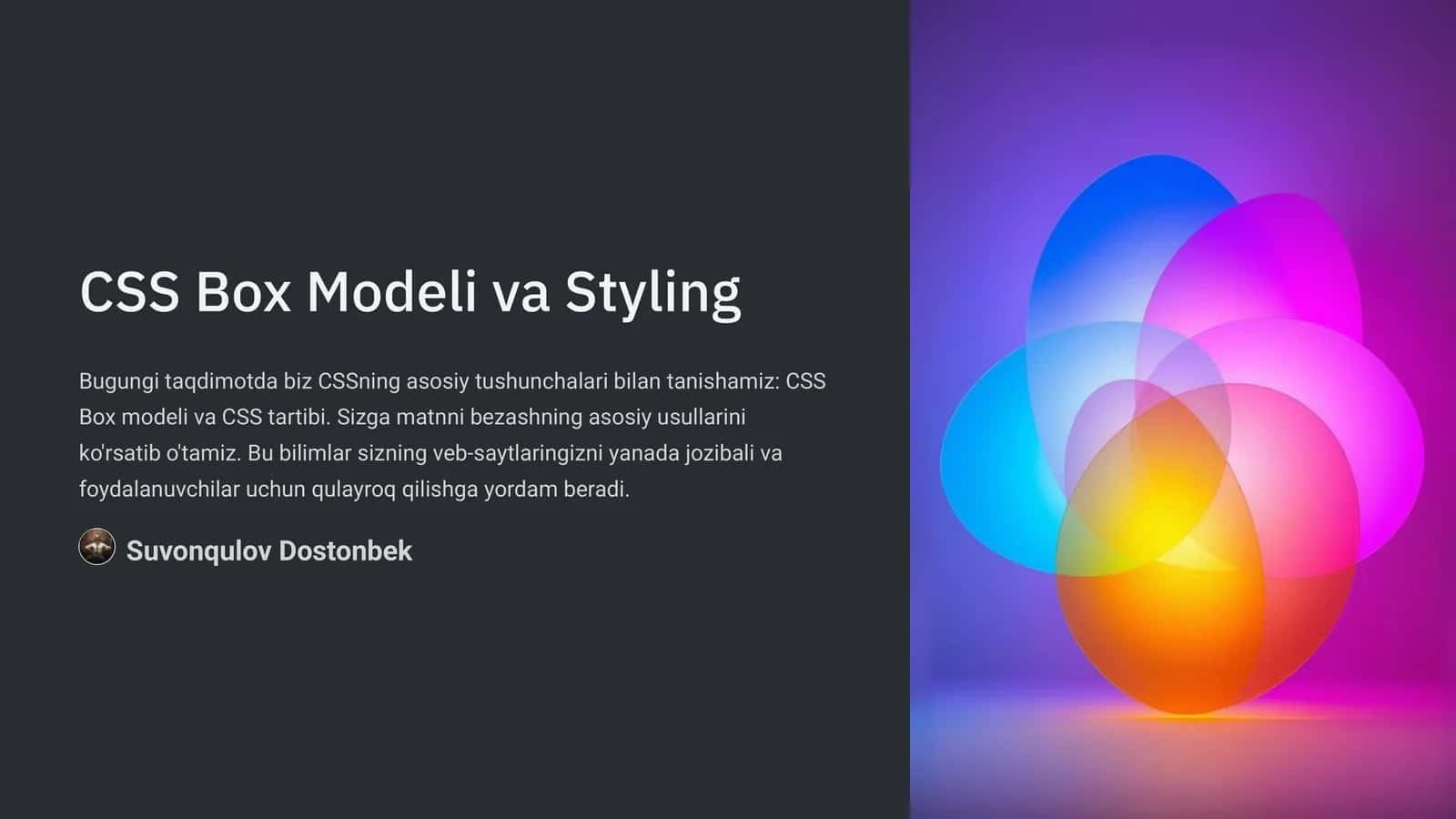 CSS Box Modeli va Styling