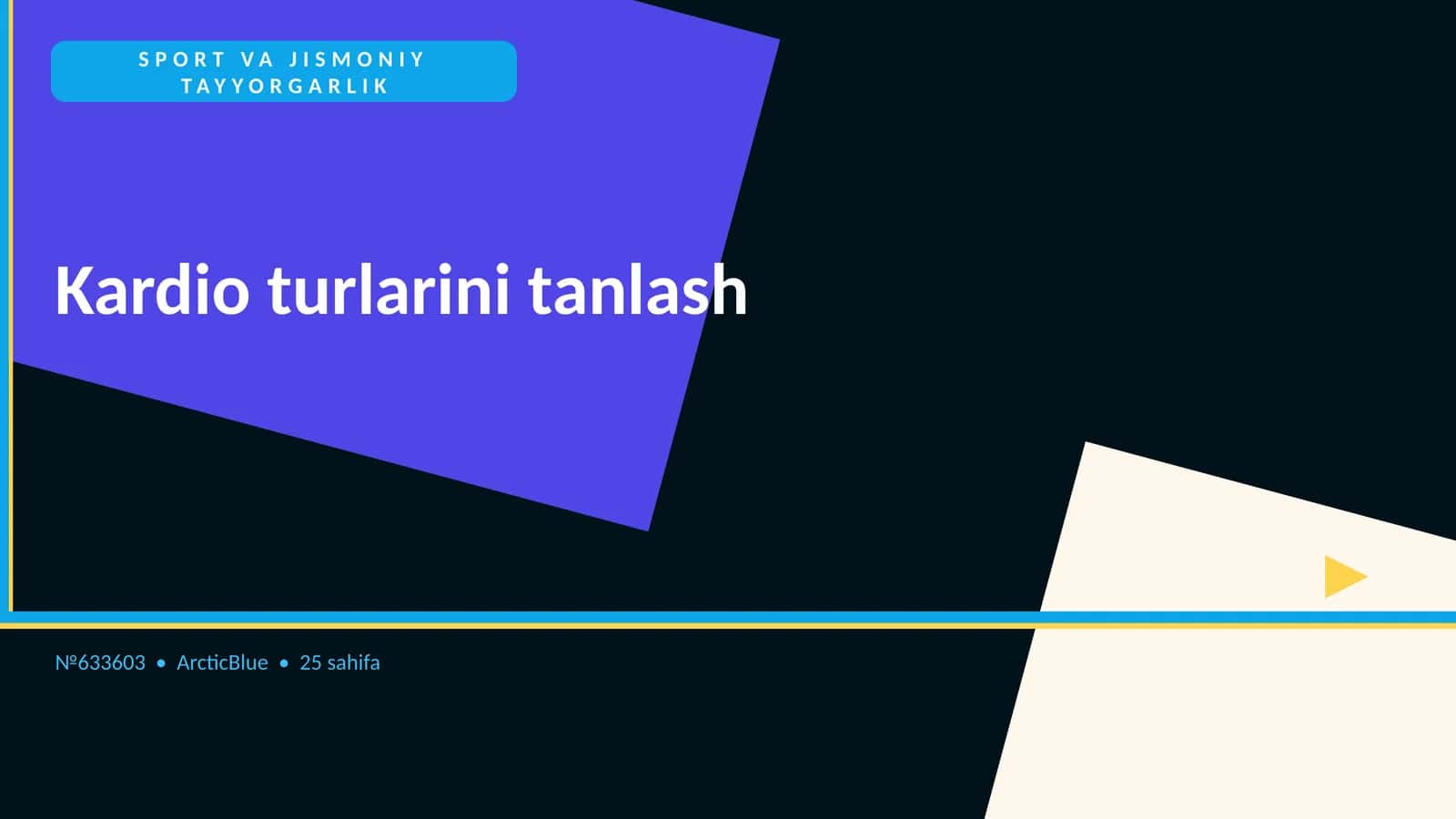 Kardio turlarini tanlash