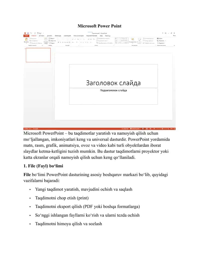 Microsoft Power Point