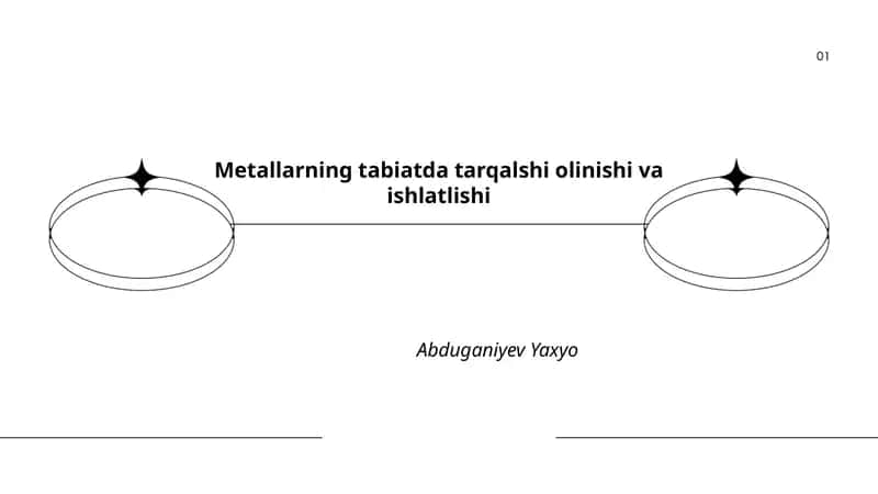 Metallarning tabiatda tarqalshi olinishi va ishlatlishi