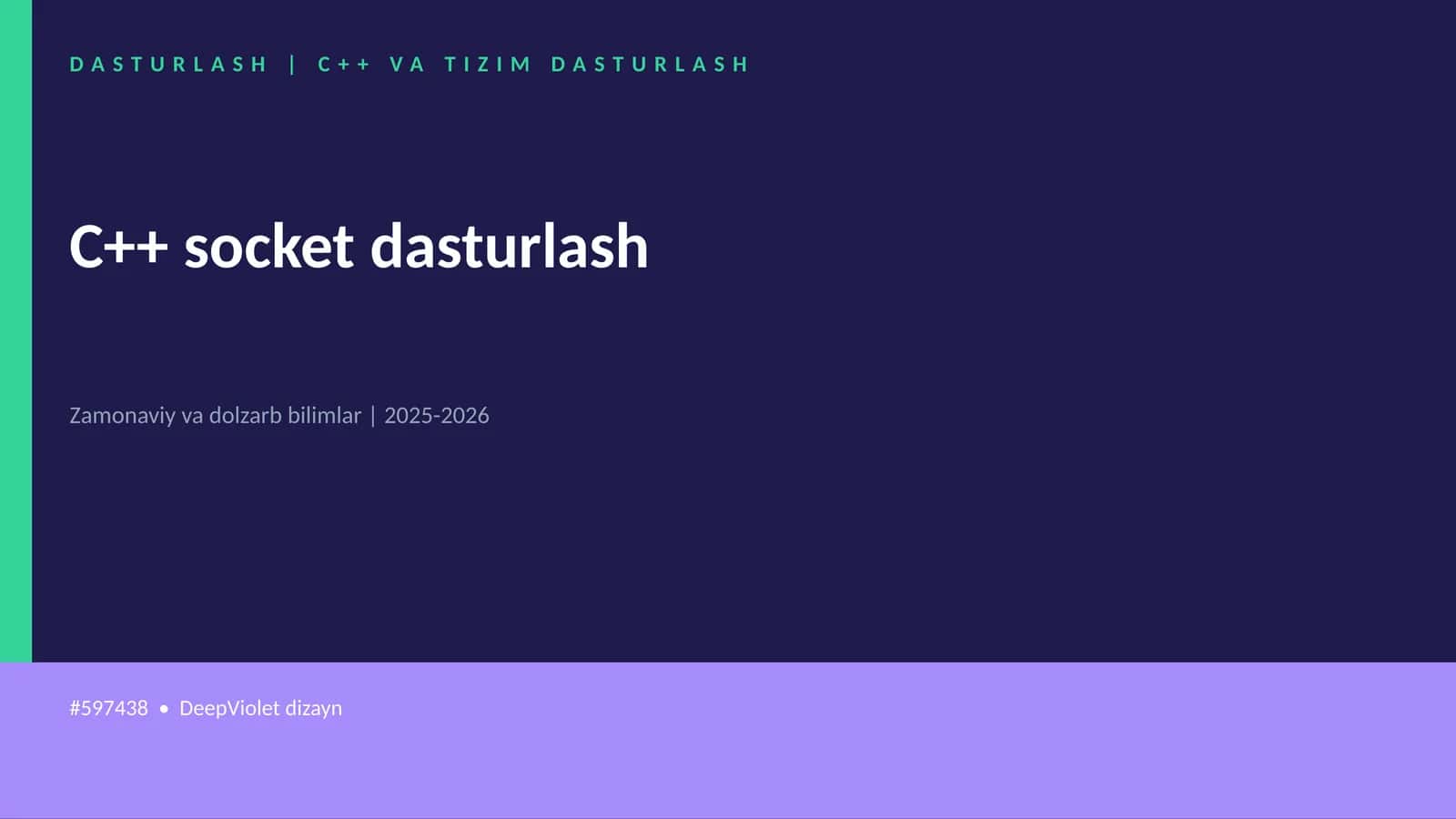 C++ socket dasturlash