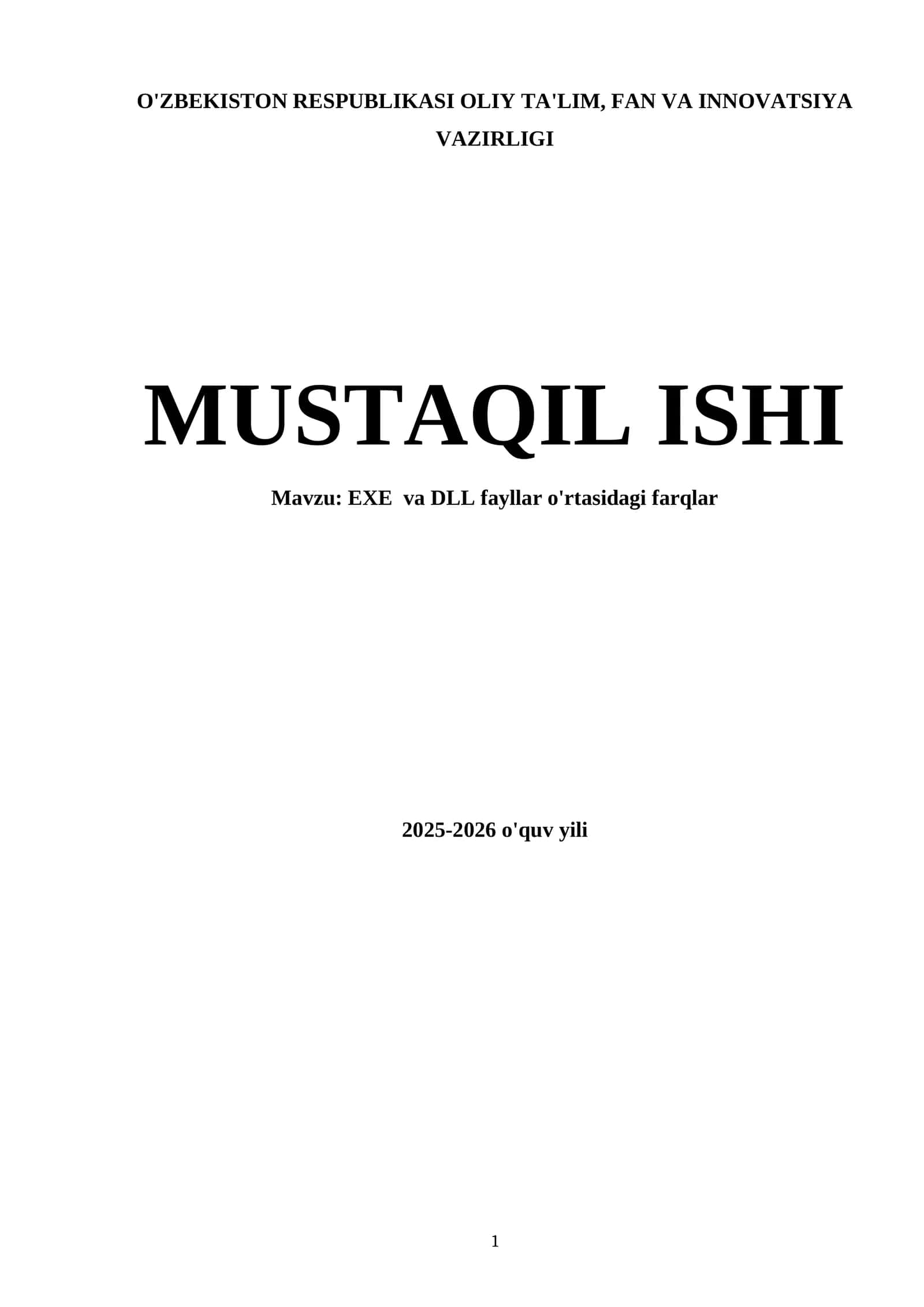 ЕXE va DLL fayllar o'rtasidagi farqlar