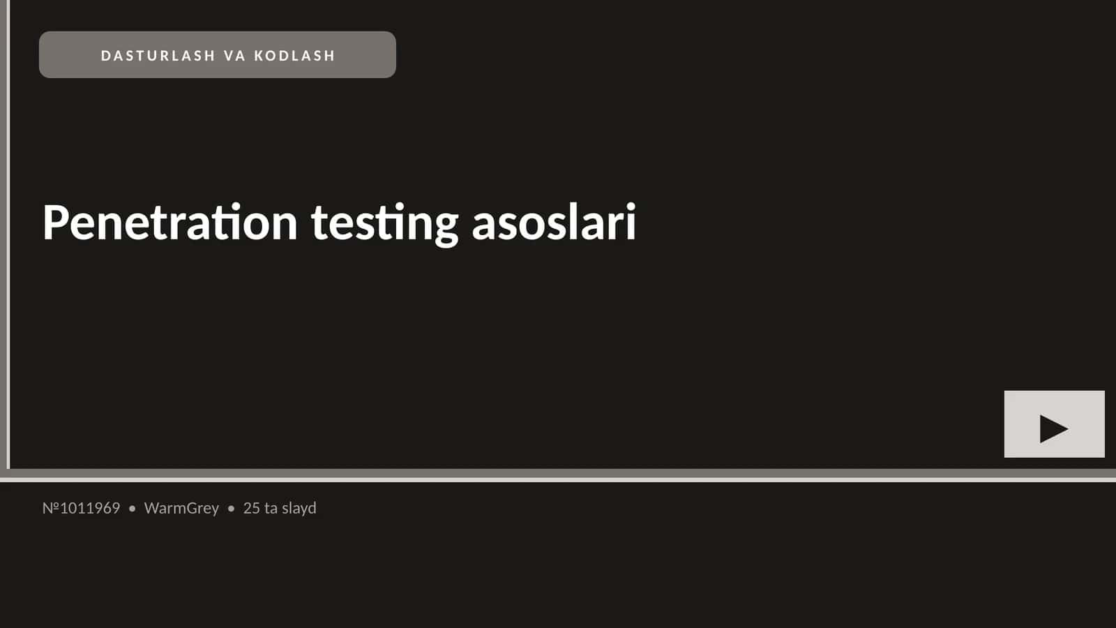Penetration testing asoslari